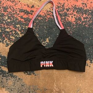 Victoria's Secret Black and Pink Sports Bra